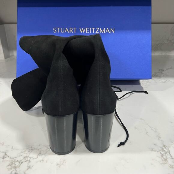 New Stuart Weitzman Black Highland Over The Knee Heeled Boot Womens size 9 - Picture 7 of 8